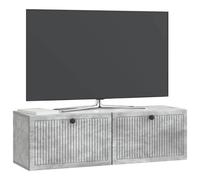 vidaXL Meuble TV Mural Gris béton 98 x 31 x 30 cm Bois d'ingénierie, Meuble TV rectangulaire pour Salon Moderne, Rangement Pratique, Affiche Murale, Organiseur Compact chez soi