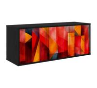 vidaXL Meuble TV Mural HEESCH 102 x 33 x 40 cm Chêne Noir, Meuble TV rectangulaire Moderne, Mural, Rangement Pratique, Espace optimisé pour Votre Salon