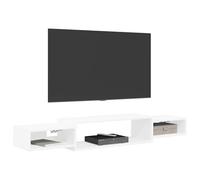 vidaXL Meuble TV Mural Montage Mural Blanc 140 x 28 x 21 cm, Centre de Divertissement Moderne, Meuble Suspendu, étagère Murale, Rangement stylé pour Chambre