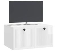 vidaXL Meuble TV Mural Montage Mural Blanc Brillant 59,5 x 41 x 30 cm, Meuble TV rectangulaire pour Salon Moderne, Rangement Pratique, Affiche Murale, Organiseur Compact chez soi