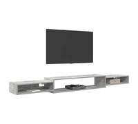 vidaXL Meuble TV Mural Montage Mural Gris béton 220 x 28 x 21 cm, Centre de Divertissement Moderne, Meuble Suspendu, étagère Murale, Rangement stylé pour Chambre