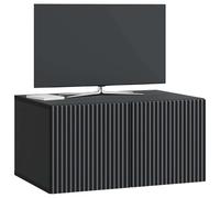 vidaXL Meuble TV Mural Noir 59,5 x 41 x 30 cm Bois d'ingénierie, Séjour, Meuble TV Moderne, système rectangulaire, Style Chic, Rangement Ample, Cabinet Mural