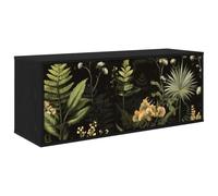 vidaXL Meuble TV Mural RHENEN 102 x 33 x 40 cm Chêne Noir, Meuble TV rectangulaire Moderne, Mural, Rangement Pratique, Espace optimisé pour Votre Salon