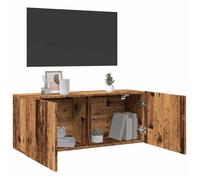 vidaXL Meuble TV mural vieux bois 100x30x41 cm support TV armoire média console TV meuble HiFi centre de 857670