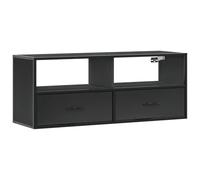 vidaXL Meuble TV Noir 100x31x39,5 cm Bois d'ingénierie et métal, Support TV, Armoire média, Console TV, Meuble HiFi, Centre de Divertissement