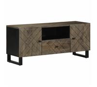vidaXL Meuble TV noir 105x33x46 cm bois massif de manguier, banc TV, meuble télé, meuble multimédia, buffet TV, meuble hifi, 4017698