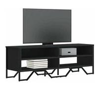 vidaXL Meuble TV noir 122x34x41 cm bois d'ingénierie, support TV, buffet TV, meuble multimédia, banc TV, meuble hifi, centre 848569 Noir G
