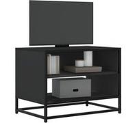 vidaXL Meuble TV noir 61x40x46 cm bois d'ingénierie et métal, banc TV, meuble hifi, centre de divertissement, buffet TV, 848879 Noir G