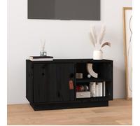 vidaXL Meuble TV mural Scandinave noir 70x34x40 cm bois de pin massif avec rangement