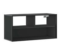 vidaXL Meuble TV 80x31x39,5 cm Bois d'ingénierie et métal - Armoire média Noir