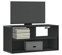 vidaXL Meuble TV 80x31x39,5 cm Bois d'ingénierie et métal - Armoire média Noir