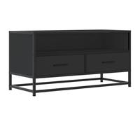 vidaXL Meuble TV Noir 80x34,5x40 cm Bois d'ingénierie et métal, Banc TV, Meuble HiFi, Centre de Divertissement, Buffet TV, Meuble multimédia