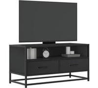 vidaXL Meuble TV 80×34,5×40 cm Bois d'ingénierie et métal Noir