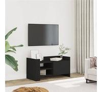 vidaXL Meuble TV noir 80x35x40 cm bois d’ingénierie, support TV, buffet TV, meuble multimédia, banc TV, armoire hifi, centre 848368 Noir G
