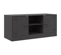 vidaXL Meuble TV Noir 99x39x44 cm Acier, Banc TV, Meuble télé, Meuble multimédia, Buffet TV, Meuble HiFi, Centre de Divertissement, Console TV
