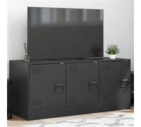 vidaXL Meuble TV 841643 Acier 99x39x44 cm Noir