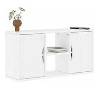 vidaXL Meuble TV ODDA blanc 79x24x40,5 cm bois massif pin, support TV, buffet TV, meuble multimédia, banc TV, meuble hifi, 4103604 Blanc