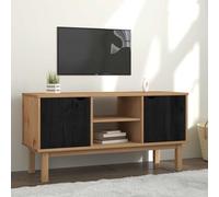 vidaXL Meuble TV OTTA 113,5 x 43 x 57 cm Noir Bois de pin massif