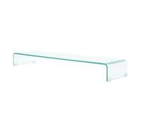 vidaXL Meuble TV / pour moniteur 100 x 30 x 13 cm Verre Transparent