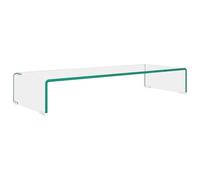 vidaXL Meuble TV/ pour moniteur 80 x 30 x 13 cm Verre Transparent