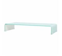 vidaXL Meuble TV / pour moniteur 90 x 30 x 13 cm Verre Blanc