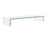vidaXL Meuble TV / pour moniteur 90 x 30 x 13 cm Verre Transparent