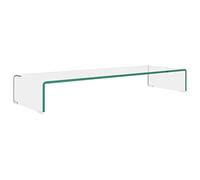 vidaXL Meuble TV/pour Moniteur 90x30x13 cm Verre Transparent