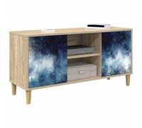 vidaXL Meuble TV RAALTE 102 x 33 x 50 cm Sonoma Bois d'ingénierie, Meuble TV rectangulaire Moderne, Rangement spacieux, Console élégante, Organisation intérieure, Entretien Facile