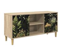 vidaXL Meuble TV RHENEN 102 x 33 x 50 cm Sonoma Bois d'ingénierie, Meuble TV rectangulaire Moderne, Rangement spacieux, Console élégante, Organisation intérieure, Entretien Facile