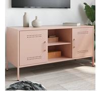 vidaXL Meuble TV Rose 100,5x39x50,5 cm Acier, Support TV, Buffet TV, Meuble multimédia, Banc TV, Armoire HiFi, Centre de Divertissement, Console TV