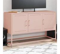 vidaXL Meuble TV rose 100,5x39x60,5 cm acier