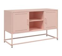 vidaXL Meuble TV Rose 100,5x39x60,5 cm Acier, Support TV, Buffet TV, Meuble multimédia, Banc TV, Armoire HiFi, Centre de Divertissement, Console TV