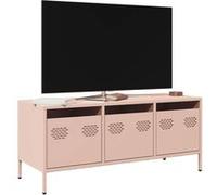 vidaXL Meuble TV rose 101,5x39x43,5 cm acier laminé à froid