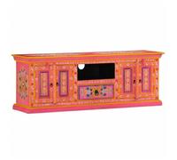 vidaXL Meuble TV 110x30x40 cm bois massif de manguier rose