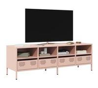 vidaXL Meuble TV rose 135x39x43,5 cm acier laminé à froid, support TV, buffet TV, armoire hifi, banc TV, armoire en métal, 851329 Rose G