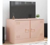 vidaXL Meuble TV rose 67x39x44 cm acier, banc TV, meuble télé, meuble multimédia, buffet TV, meuble hifi, centre de 841633 Rose G