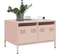 vidaXL Meuble TV rose 68x50x43,5 cm acier laminé à froid, support TV, buffet TV, armoire hifi, banc TV, armoire en métal, 851239 Rose G