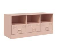 vidaXL Meuble TV en acier 99 x 39 x 44 cm rose