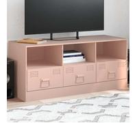 vidaXL Meuble TV rose 99x39x44 cm acier