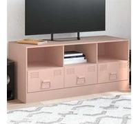 vidaXL Meuble TV rose 99x39x44 cm acier 841734 Rose G