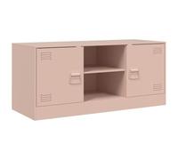 vidaXL Meuble TV Rose 99x39x44 cm Acier, Banc TV, Meuble télé, Meuble multimédia, Buffet TV, Meuble HiFi, Centre de Divertissement, Console TV