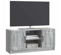 vidaXL Meuble TV Sonoma Gris 102 x 34,5 x 47 cm Bois d'ingénierie, Meuble Moderne pour Salon, Design rectangulaire, Grand Rangement, unité média Chic, en Bois, intérieur