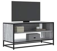 vidaXL Meuble TV sonoma gris 91x40x46 cm bois d'ingénierie et métal, banc TV, meuble hifi, centre de divertissement, buffet 848887 Gris G