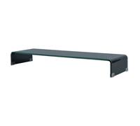 vidaXL Meuble TV/ Support pour moniteur 100 x 30 x 13 cm Verre Noir