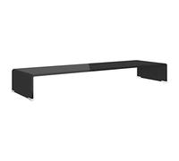 vidaXL Meuble TV/Support pour Moniteur 100x30x13 cm Verre Noir