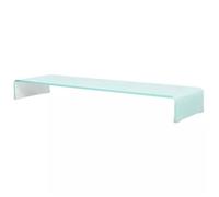 vidaXL Meuble TV / Support pour moniteur 110 x 30 x 13 cm verre blanc