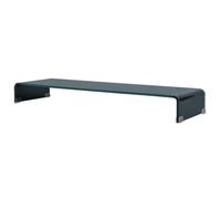 vidaXL Meuble TV de salon Support pour moniteur 110 x 30 x 13 cm Verre Noir