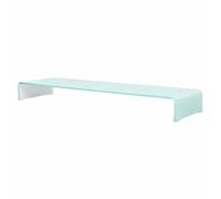 vidaXL Meuble TV – Support pour moniteur 120 x 30 x 13 cm Verre blanc
