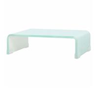 vidaXL Meuble TV / Support pour moniteur 40 x 25 x 11 cm Verre blanc