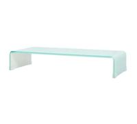 vidaXL Meuble TV Support pour moniteur 70x30x13 cm verre vert Blanc G